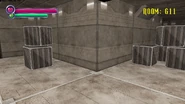 The crates blocking the player from some doors.