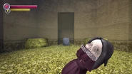 The Doll covering its eyes in front of the grave in HD Renovation.