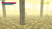 The tree where the player finds the axe.