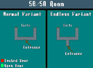 Visual representation of the 50/50 room.
