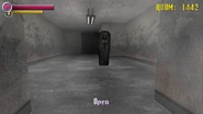 Monster 2 chasing the player in its room, without the body bags.