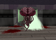 The brain attacking the player.