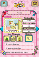 Pudding's page on the Spoon Pet Book. (English)