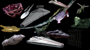 A selection of Cyrannian starships