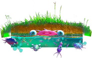 The squiggly's beta herbivorous design as seen in beta promotional artwork.