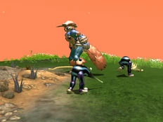 A Rogue terrorizing a nest of creatures.