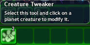 A Creature Tweaker in the player's inventory.