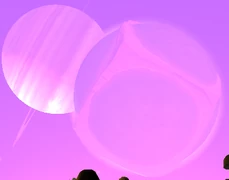 A Cube Planet as seen from the player's homeworld.