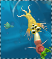 A player-made cell pushes a docile Stabbella into a Buzzy to damage it.