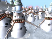 Snowman-like creatures attack.