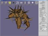 Spiky creature in the prototype editor