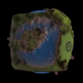 T3 cube planet as the homeworld of AI civilization covered by colonies