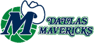 1981-1994: A green basketball with a M wearing a cowboy hat, with "DALLAS MAVERICKS" In blue and green.