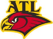 1998-2007: A red and black hawk head with "ATL" above.