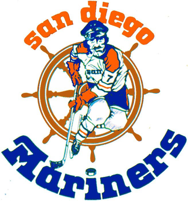 Vintage Ice Hockey San Diego Mariners Logo T-Shirt (WHA) Orange / S