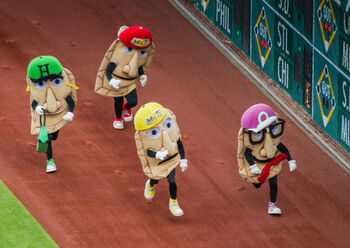 Pirates' Pierogi Race was so close it had to go to replay in the