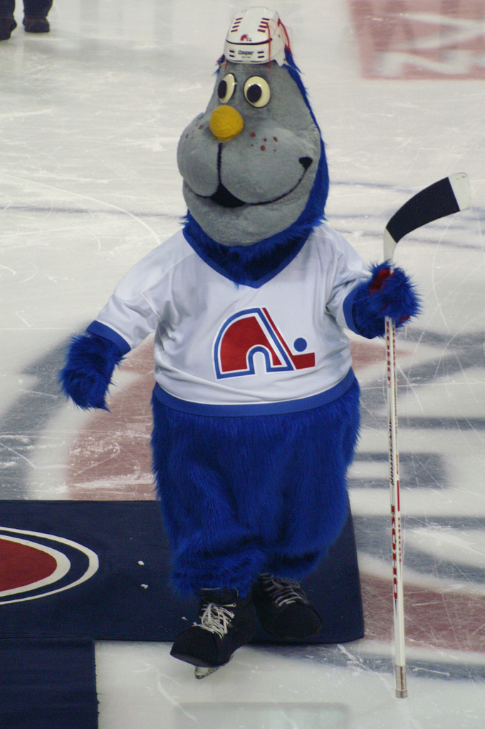 The mascot for the Quebec Nordiques was a giant blue otter named