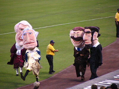 Teddy the foam-headed president finally wins Nationals' mascot race