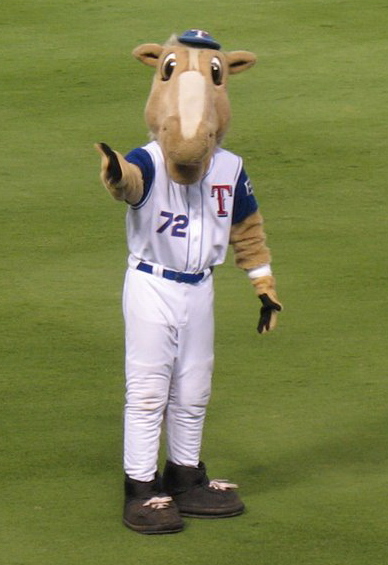 Texas Rangers Mascot - Rangers Captain Created by Street Characters Inc.