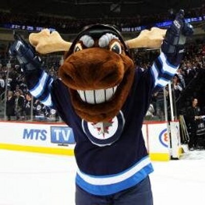 Winnipeg Jets Current Mascot Logo - A moose with goggles & a