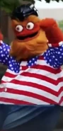 Gritty celebrating the 4th of July in the United States