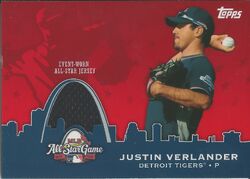 Justin Verlander player worn jersey patch baseball card (Detroit Tigers)  2013 Topps All Star Stitches #ASRJV