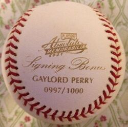 Bobby Doerr Gaylord Perry Bob Feller Signed Autographed Baseball