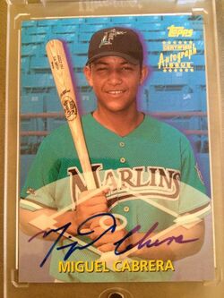 Miguel Cabrera Florida Marlins Autographed 2000 Topps Traded