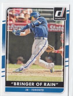 2016 Donruss Josh Donaldson Bringer Of Rain Card