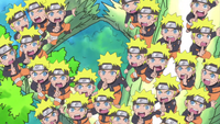 Naruto using the Shadow Clone Technique.