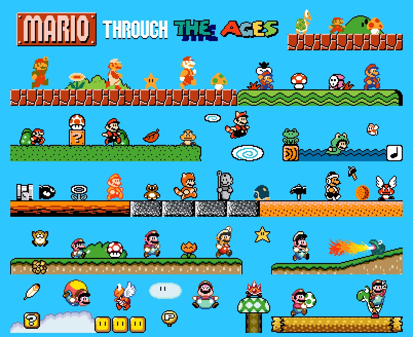 Super Mario Bros. 3 World 1 Map Cross Stitch Pattern 