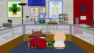 The Coon with The New Kid encounters Towelie inside the Medicinal Fried Chicken store.