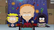 Doctor Timothy fruitlessly attempting to read Professor Chaos's mind.