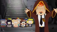 Tupperware discovering Sargent Yates performing the ritual to the Elder God at the bottom of the police station.