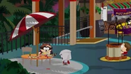 The Coon seen having sopaipillas inside Casa Bonita.
