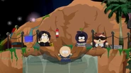 Henrietta witnessing The New Kid diving off the man-made cliff in Casa Bonita.
