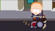Doctor Timothy using his psychic powers to dodge The Coon's attack.