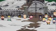 Professor Chaos alongside the united Freedom Pals in the front gates of Mephesto Genetics Lab.