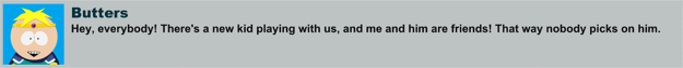 Butters message