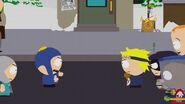 Super Craig confronting Wonder Tweek at South Park Main Street.