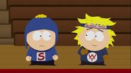 Tweek lightening up after listening to Craig's statement.