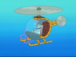 Luna vozi svoj helikopter u epizodi "Slatko-kisela lignja"