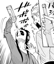 Loid watches Yor drink bottle of wine