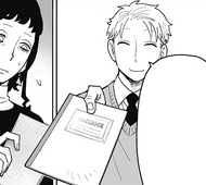 Loid gives Melinda a notebook