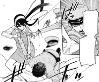 Yor throws Franky