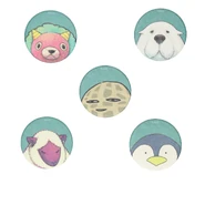 Fluffy Can Badge (5 types in total) (ふわふわ缶バッジ（全５種入り), Fuwafuwa-kan Bajji (Zen 5-shu-iri)?)