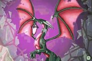 Adult evil Cynder holding a crystal containing the power from one of the Guardians, depicted in the GBA version of The Legend of Spyro: A New Beginning.