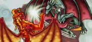 Depicted in the GBA version of A New Beginning, Cynder gains the upperhand in her fight with Ignitus