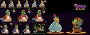 Spyro Reignited Trilogy concept art of the Green Colosi, Monk Colosi, and Hulagirls by Oleg Yurkov