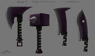 A Wraith Tier2 Weapons.png (596 KB) Wraith Ape Leader weapons by Richard Lyons